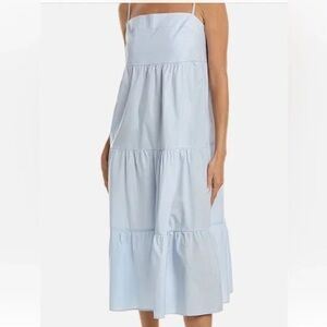 O.P.T. 100% Cotton Midi Dress in Blue